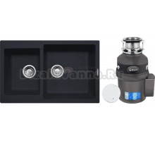 Комплект Мойка Zigmund & Shtain Rechteck 400.275 черный базальт + Измельчитель Bort Titan 9000