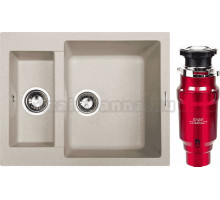 Комплект Мойка Zigmund & Shtain Rechteck 600.2 осенняя трава + Измельчитель Emar ATC-WZB390A Compact