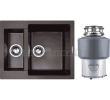 Комплект Мойка Zigmund & Shtain Rechteck 600.2 швейцарский шоколад + Измельчитель Status Premium 200