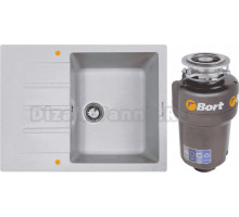 Комплект Мойка Zigmund & Shtain Rechteck 645 млечный путь + Измельчитель Bort Titan Max Power