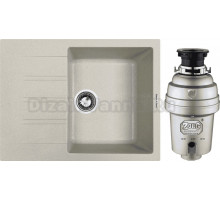 Комплект Мойка Zigmund & Shtain Rechteck 645 речной песок + Измельчитель Zorg Inox D ZR-75 D