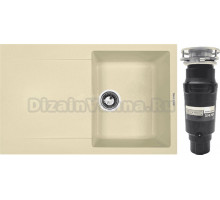 Комплект Мойка Zigmund & Shtain Rechteck 775 молодое шампанское + Измельчитель Bone Crusher BC 910-SL-Slim Line