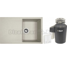 Комплект Мойка Zigmund & Shtain Rechteck 775 речной песок + Измельчитель Bort Alligator Green