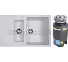 Комплект Мойка Zigmund & Shtain Rechteck 775.2 млечный путь + Измельчитель Bort Titan 4000