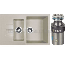 Комплект Мойка Zigmund & Shtain Rechteck 775.2 осенняя трава + Измельчитель Bort Titan 4000 Plus