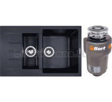 Комплект Мойка Zigmund & Shtain Rechteck 775.2 темная скала + Измельчитель Bort Titan 5000 Control