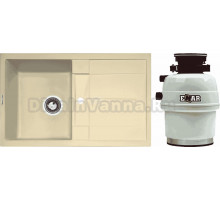 Комплект Мойка Zigmund & Shtain Rechteck 780 молодое шампанское + Измельчитель Emar ATC-WZB390A