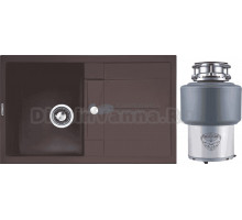 Комплект Мойка Zigmund & Shtain Rechteck 780 швейцарский шоколад + Измельчитель Status Premium 200