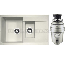Комплект Мойка Zigmund & Shtain Rechteck 780.2 речной песок + Измельчитель Zorg Inox D ZR-56 D