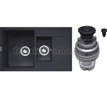 Комплект Мойка Zigmund & Shtain Rechteck 780.2 черный базальт + Измельчитель Zorg ZR-75 D GRAFIT