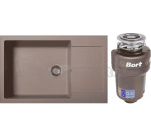 Комплект Мойка Zigmund & Shtain Rechteck 780.490 осенняя трава + Измельчитель Bort Titan Max Power