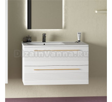 Тумба с раковиной Sanvit Соната 2-90 L 2 ящика, белая