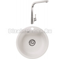 Комплект Мойка GranFest Smart SM 435 белый + Смеситель MEGA Mega MG-SUN03