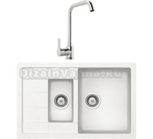 Комплект Мойка Schock Aster 60D Cristalite альпина + Смеситель MEGA Ege MG-PL10 хром