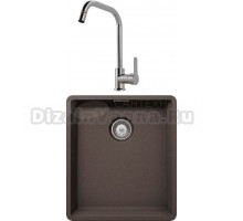 Комплект Мойка Schock Brooklyn 45 Cristalite мокка + Смеситель MEGA City MG- ZRV104 хром