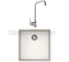 Комплект Мойка Schock Brooklyn 50 Cristalite альпина + Смеситель MEGA Ege MG-PL10 хром