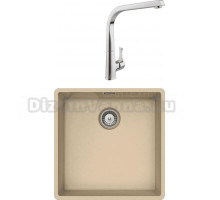 Комплект Мойка Schock Brooklyn 50 Cristalite лунный камень + Смеситель MEGA Mega MG-SUN03