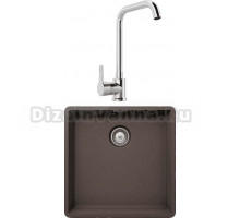 Комплект Мойка Schock Brooklyn 50 Cristalite мокка + Смеситель MEGA Ege MG-PL10 хром