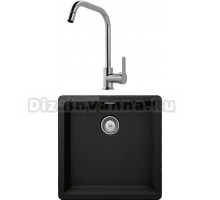 Комплект Мойка Schock Brooklyn 50 Cristalite неро + Смеситель MEGA City MG- ZRV104 хром