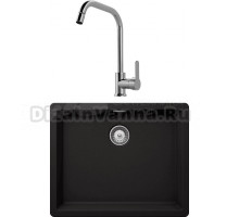 Комплект Мойка Schock Brooklyn 60 Cristalite неро + Смеситель MEGA City MG- ZRV104 хром