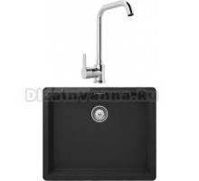 Комплект Мойка Schock Brooklyn 700991U 60 Cristalite оникс + Смеситель MEGA Ege MG-PL10 хром