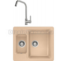 Комплект Мойка Schock Cambridge 60 Cristalite лунный камень + Смеситель MEGA City MG- ZRV104 хром