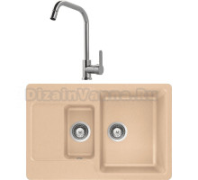 Комплект Мойка Schock Cambridge 60D Cristalite лунный камень + Смеситель MEGA City MG- ZRV104 хром