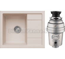 Комплект Мойка Tolero Classic R-107 саванна + Измельчитель Zorg Inox D ZR-38 D