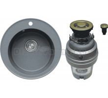 Комплект Мойка Tolero Classic R-108 грей + Измельчитель Zorg ZR-75 D BRONZE