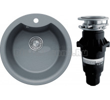 Комплект Мойка Tolero Classic R-108E грей + Измельчитель Bone Crusher BC 810-SL Slim Line