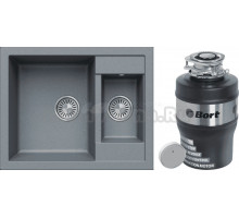 Комплект Мойка Tolero Classic R-109 грей + Измельчитель Bort Alligator Max