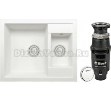 Комплект Мойка Tolero Classic R109/923 белая + Измельчитель Bort Master Eco Control