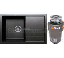 Комплект Мойка Tolero Classic R-112 уголь + Измельчитель Bort Titan Max Power FullControl