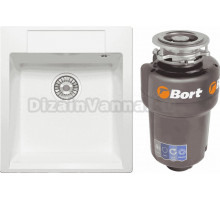 Комплект Мойка Tolero Classic R-117/923 белая + Измельчитель Bort Titan Max Power