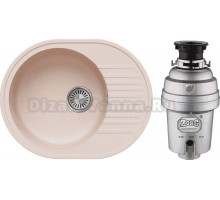 Комплект Мойка Tolero Classic R-122 саванна + Измельчитель Zorg Inox D ZR-75 D