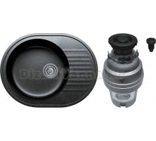 Комплект Мойка Tolero Classic R-122 уголь + Измельчитель Zorg ZR-75 D GRAFIT