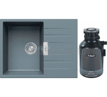 Комплект Мойка Tolero Loft TL-650 грей + Измельчитель Bort Alligator Plus