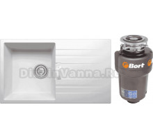 Комплект Мойка Tolero Loft TL-750 туман + Измельчитель Bort Titan 5000 Control