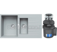 Комплект Мойка Tolero Loft TL-860 платина + Измельчитель Bort Titan Extra