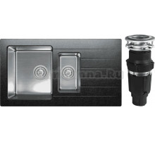 Комплект Мойка Tolero Twist TTS-890K черная + Измельчитель Bone Crusher BC 610-AS