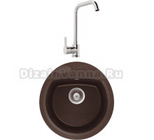 Комплект Мойка Schock Eclipse 45 Cristalite мокка + Смеситель MEGA Ege MG-PL10 хром