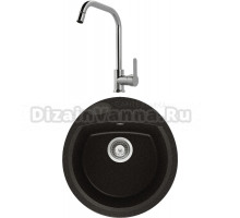 Комплект Мойка Schock Eclipse 45 Cristalite оникс + Смеситель MEGA City MG- ZRV104 хром