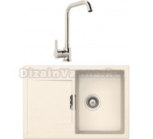 Комплект Мойка Schock Eton 45D Cristadur магнолия + Смеситель MEGA Ege MG-PL10 хром