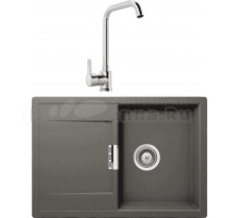 Комплект Мойка Schock Eton 45D Cristadur серебристый камень + Смеситель MEGA Ege MG-PL10 хром