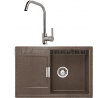 Комплект Мойка Schock Eton 50D Cristadur бронза + Смеситель MEGA City MG- ZRV104 хром