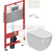Комплект Унитаз подвесной Bauedge Bau Dream Hurricane 5 Inclosed + Инсталляция TECE Base 9400413 4 в 1 с кнопкой смыва