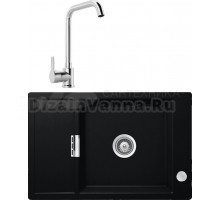 Комплект Мойка Schock Eton 60D Small Cristadur пуро + Смеситель MEGA Ege MG-PL10 хром