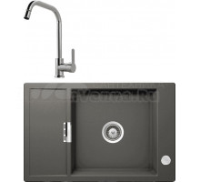 Комплект Мойка Schock Eton 60D Small Cristadur серебристый камень + Смеситель MEGA City MG- ZRV104 хром