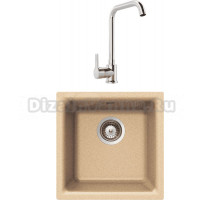 Комплект Мойка Schock Euro 40 (N-100) Cristalite лунный камень + Смеситель MEGA Ege MG-PL10 хром