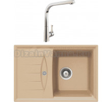 Комплект Мойка Schock Genius 45D Small (D-100S) Cristalite лунный камень + Смеситель MEGA Mega MG-SUN03